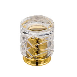 Factory Customized Rotating Mouth Cosmetic Spray Bottle Cap Acrylic Perfume Cap Transparent Gold Custom Logo Plastic Carton Box