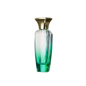 Fragrance perfume bottle glass with Plastic gold cover