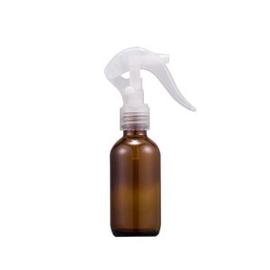 Customs logo 100ml PET round shoulder spray bottle with bamboo trigger sprayer