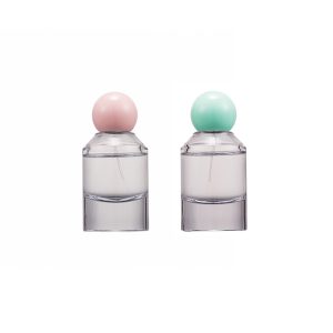 New type empty 100ml round clear glass perfume bottle with white cap