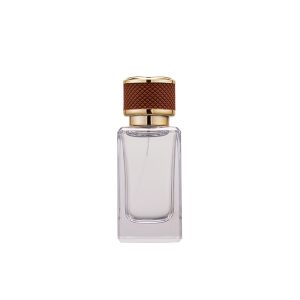 Wholesale 100ml unique perfume bottles empty portable square perfume spray bottle with gold ground cap