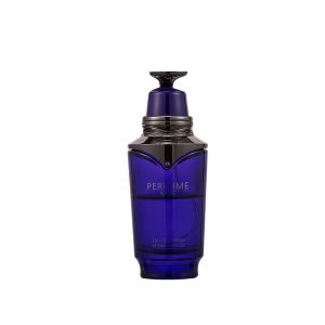 New product blue square perfume glass bottle 100ml custom perfume bottle with packaging box
