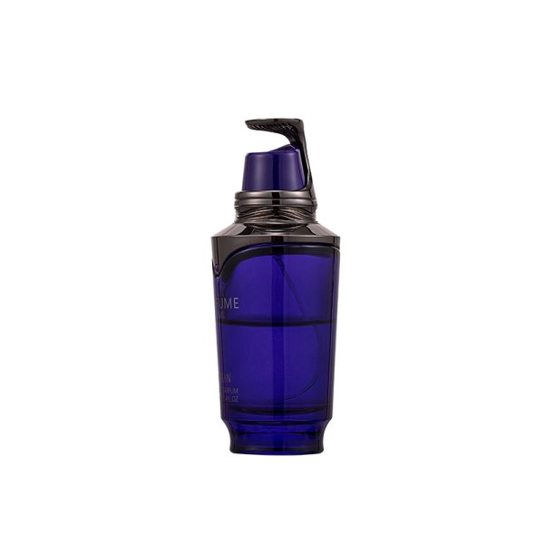 New product blue square perfume glass bottle 100ml custom perfume bottle with packaging box - Image 2