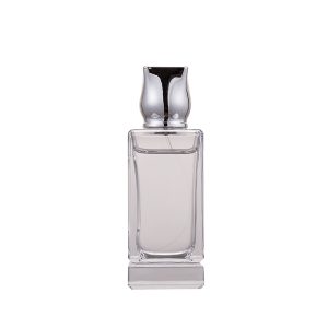 Factory Wholesale Transparent 100ml Empty Rectangular Crimp Bottle Mouth Spray Perfume Glass Bottle