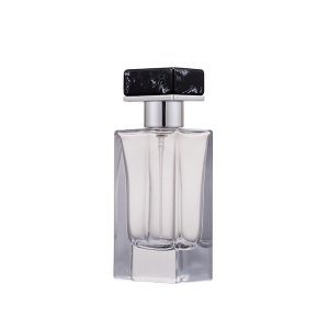 Manufacturer fashion design custom logo thick bottom empty transparent perfume glass bottle 100ml