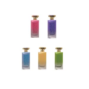 MUB Wholesale Empty 100ml Color Printing Refillable Perfume Glass Perfume Bottle Aluminum Caps Bottle